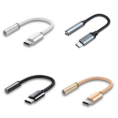 USB C to 3.5mm Audios Dongle Cable Type C to 3.5mm Earphone Audios Adapter Cable