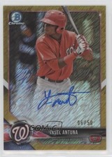 2018 Bowman Chrome HTA Gold Shimmer Refractor 6/50 Yasel Antuna Auto 2a9