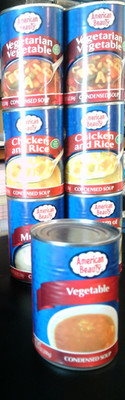 LOT OF 7 American Beauty Condensed Soup (Vegetarian Vegetable; Chicken; Mushroom