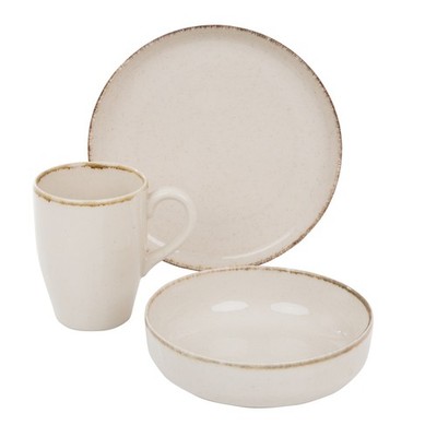 AMBITION Frühstücksset Geschirrset Tellerset Essgeschirr Craft 3 Tlg. beige 