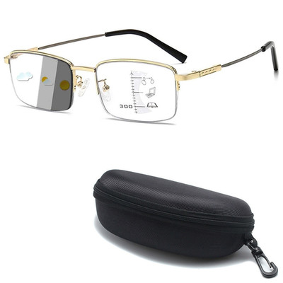Multifocus Photochromic Reading Glasses Titanium Readers Anti Blue Light Glasses