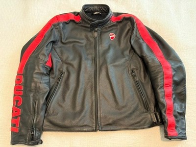 Ducati Dainese Company C4 Leather Jacket Mens Black and Red size 56