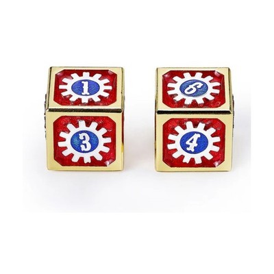 HYMGHO Cogcraft Fidgets 17mm  2d6 Casino Set - Red, Blue, Silver, & Gold ( New