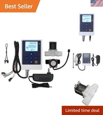 Water Flow Control Meter LCD Display Controller G1/2" Water Hall Sensor Flow ...