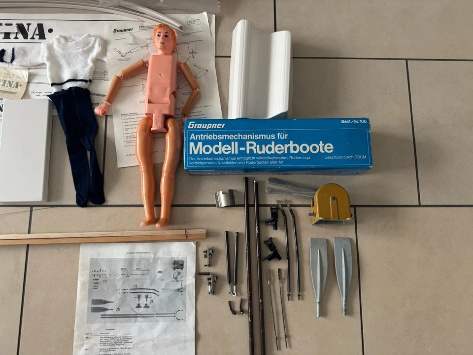 Graupner Ruderboot Tina Rarität Komplett mit Antrieb Und Puppe - Bild 4 von 4