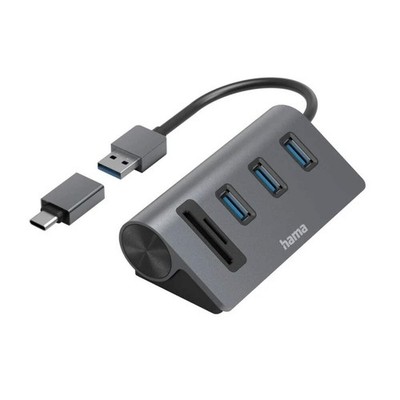 Hama 5 Port USB 3.2 Hub/Kartenleser/USB-C Adapter/SD/Micro SD