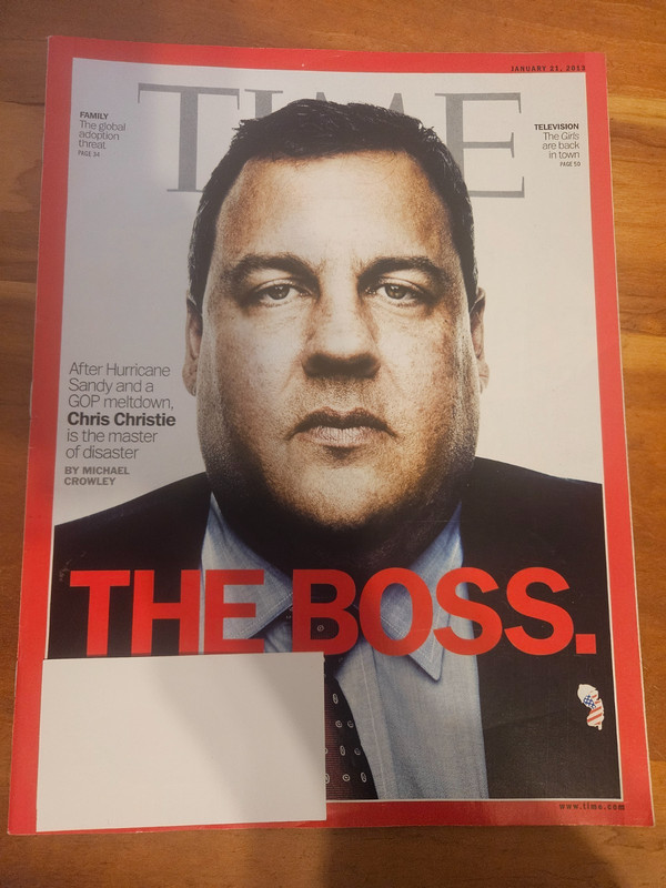 Time Magazine (January 21, 2013)- The Boss- Chris Christie - Fast Shipping! 