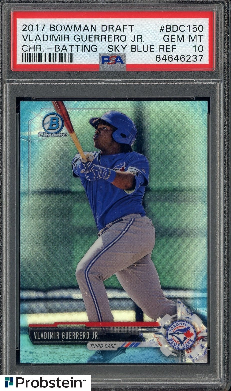 2017 Bowman Chrome Sky Blue Refractor Vladimir Guerrero Jr RC Rookie /399 PSA 10