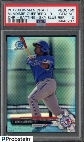 2017 Bowman Chrome Sky Blue Refractor Vladimir Guerrero Jr RC Rookie /399 PSA 10