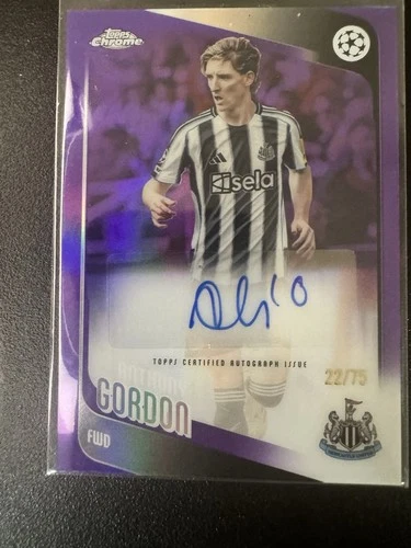 ANTHONY GORDON 2025-26 TOPPS CHROME UCC PURPLE REFRACTOR AUTO /75 #CR-GO Q3702