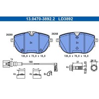 ATE 13.0470-3892.2 Bremsbelagsatz FüR VW Multivan SGF SGM SGN SHM SHN