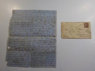 Antique Letter 1856 Rugby Warwickshire England Cover Stamp Cancel VTG