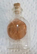 Auth HAND BLOWN GLASS 1970 UNC PENNY IN A BOTTLE original CORK