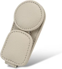 Sunglasses Holder for Car Visor, Magnetic Leather Sunglass Eyeglass Hanger Clip 