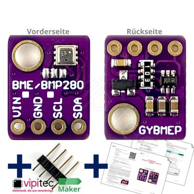  ️ BME280 Temperatur Sensor Luftdruck Luftfeuchtigkeit Modul   5V 3.3V 1.8V I2C