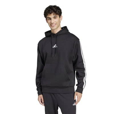 Adidas Sweat à Capuche pour Homme Essentials 3-Stripes Fleece Noir - Photo 1/4
