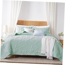 Coastal Beach Size Quilt Bedding Sets Green Nautical Tropical Twin Seafoam