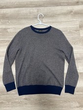 Mens J Crew Cashmere Sweater Size Medium Navy Tan