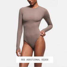 Skims Fits Everybody Long Sleeve Crew Neck Bodysuit Amethyst Size S