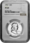 1957 50C Proof Silver Franklin Half Dollar NGC Graded PF 69 in New Holder
