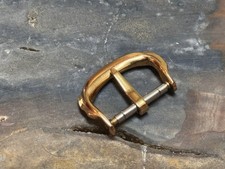 Faceted corners 1930s NOS vintage 16mm yellow gold-plated vintage watch buckle