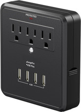 Multi Plug Outlet Extender with Usb,Surge Protector Wall Mount Plug,3 Outlets an
