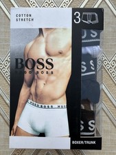 HugoBoss men's three cotton unnderwears in black white and grey color size large
