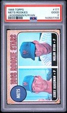 1968 TOPPS JERRY KOOSMAN/NOLAN RYAN #177 METS ROOKIES ROOKIE RC PSA 2