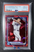 2024 Bowman Draft Sapphire Nathan Flewelling 1st Red /5 #BDC-88 Psa 10