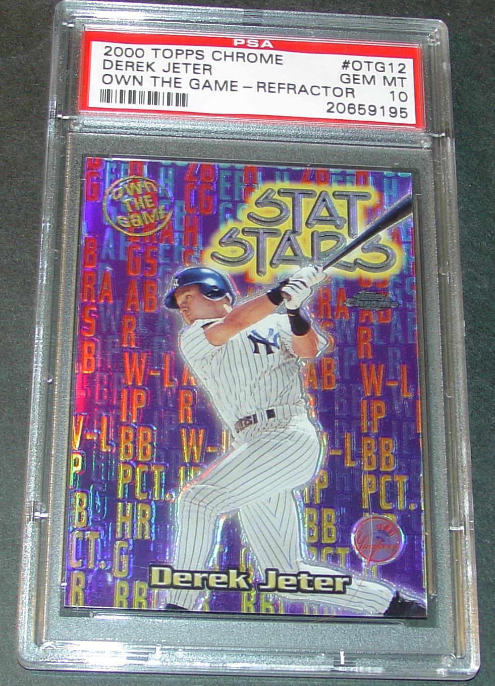 2000 TOPP'S CHROME DEREK JETER REFRACTOR #OTG12 YANKEES HOF PSA 10 