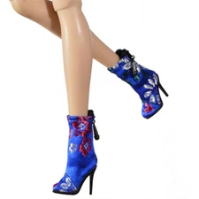 Blue embroidery Shoes Fit 12" FR6.0 Barbie FR FR2 NU.face MUSES JAMIEshow