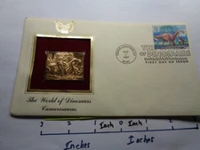 CAMARASAURUS 1997 WORLD OF DINOSAURS 22KT GOLD STAMP COMMEMORATIVE ISSUE S-6
