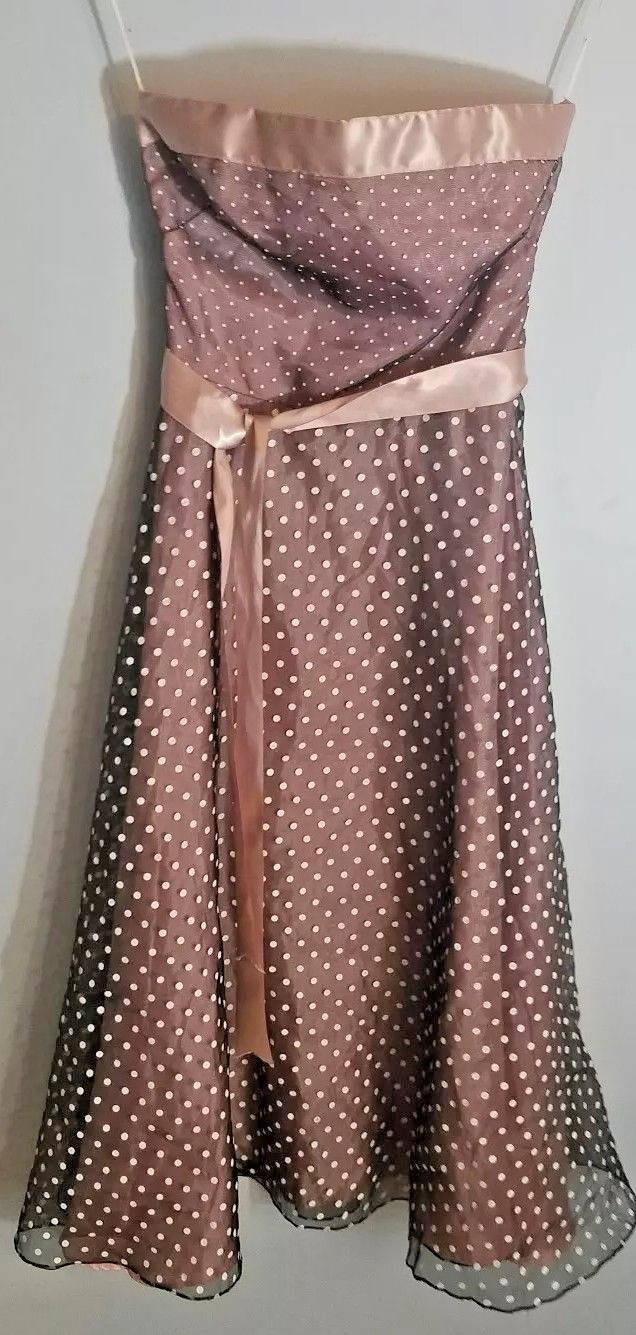  Vintage Polka Dot Sleeveless Juniors Dress Vintage Retro Party Dress Dance Fun