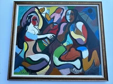 Jo Cain PAINTING ANTIQUE MODERNISM EXPRESSIONISM abstract CUBISM WPA FAMOUS Rare