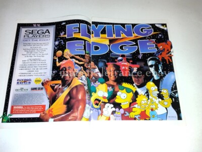 Flying Edge Sega The Simpsons George Forman Terminator ad clipping USA 1990s