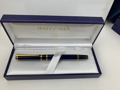 Waterman Fountain Pen Cartridge, Blue & Black 18k Nib 750, Made in France (e35)