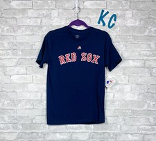 NEW NWT BOYS MAJESTIC MLB GENUINE BOSTON RED SOX T SHIRT NAVY RED SZ L