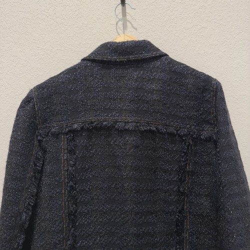 Chaqueta Tory Burch Aria Negra Metálica Cuadros Tweed Talla 14 Nueva con Etiquetas - Imagen 11 de 11