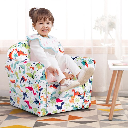 Kids Single Sofa Toddler Children Upholstered Armrest Chair Playroom Furniture - Picture 2 of 6