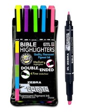 G.T. Luscombe Company, Inc. Zebrite Double Ended Bible Highlighter Set No B...