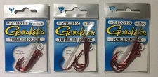 2 Packs Gamakatsu Trailer Hook Red Size 1/0 2/0 3/0  Choose  