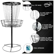 MVP Disc Golf Basket Black Hole Lite + Transit Carrying Bag Catcher Target