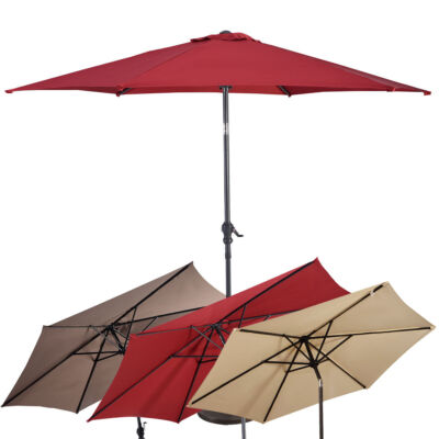 10' patio outdoor sunshade hanging umbrella without weight base COSTWAY 10 Feet Patio Umbrella Outdoor Market Umbrella With Crank Tilt  Adjustment-Beige – REBEL