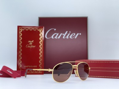 Vintage Cartier Driver 54/16 Gold 100% Genuine Sunglasses Glasses