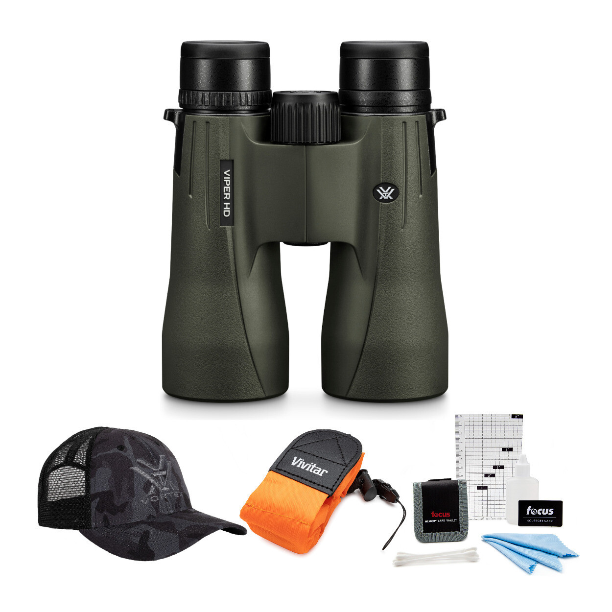 Бинокль Vortex Optics Viper HD 12x50 с призмой на крыше + Жгут проводов Glasspak