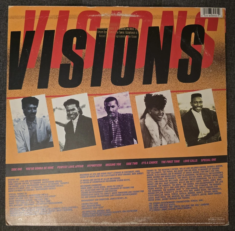 Visions - Visions/Self Titled LP 422 833 953 1 Y 1 (Ultrasonic Cleaned) - Image 2 of 4