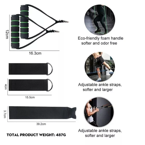 11 PCS Resistance Band Set Yoga Pilates Abs Exercise Fitness Tube Workout Bands - Picture 7 of 12