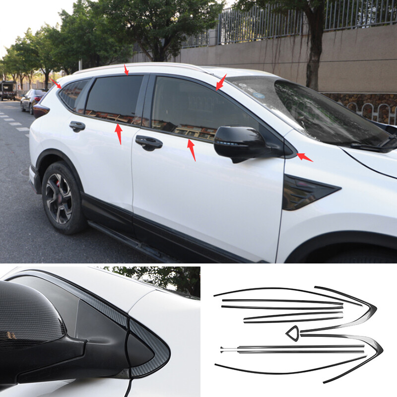 Honda CR-V 2017-2021 Carbon Fiber Window Sill Trim Cover 12-Piece Set