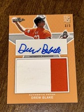 DREW BLAKE 2020 LEAF PERFECT GAME PATCH AUTOGRAPH #3/3 OKLAHOMA STATE COWBOYS