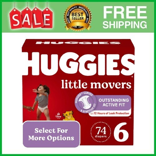 Huggies Little Movers Baby Diapers Outstanding Active Fit Size 6 (35+ lbs), 74Ct